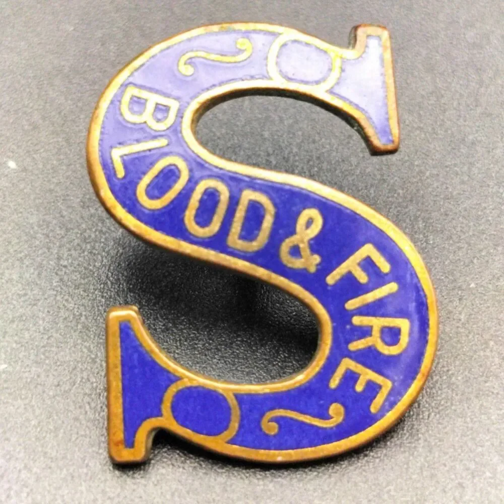 Vintage Salvation Army Blood & Fire Collar Tab Insignia Scewback Pin *No Back